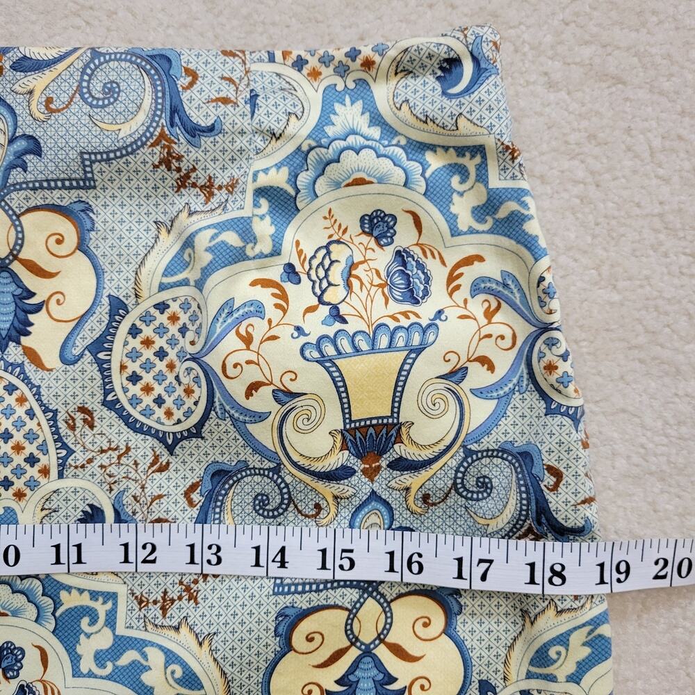EUC Talbots 10 Stretch Straight Knee Length Skirt Side Zip Button Geometric - Picture 8 of 12